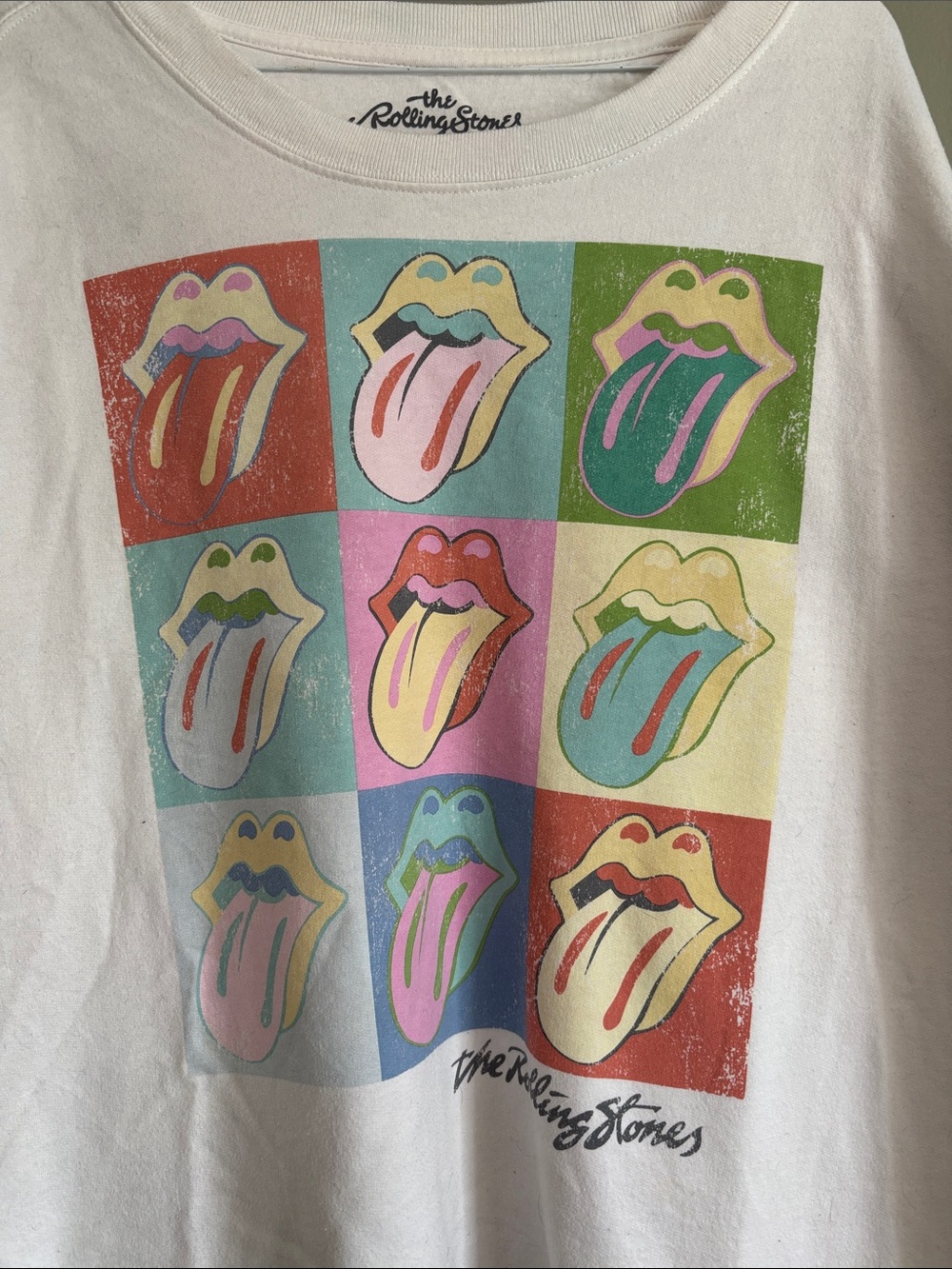 Target White Rolling Stones Multi-Color Pop Art Crewneck Sweatshirt